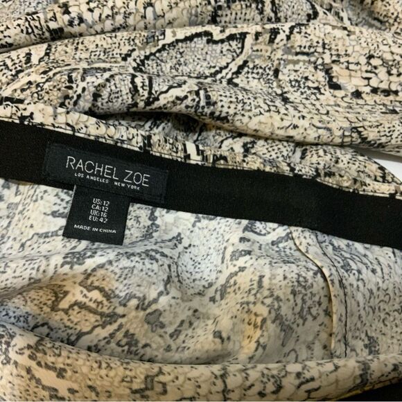 Rachel Zoe cream snake print pull on midi skirt size 12 - Picture 5 of 9